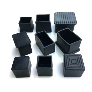 4 Đen PVC Bàn Ghế Chân Đầu Mũ Chống Trơn Trượt Sàn Vuông Cao Su Chân Miếng Lót Sàn Bảo Vệ Đồ Nội Thất Phụ Kiện