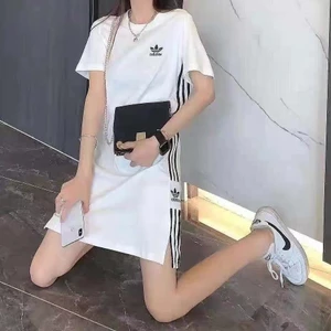 Đầm Thun Ngắn Tay In Họa Tiết Phong Cách Hàn Quốc Thời Trang Cho Nữ