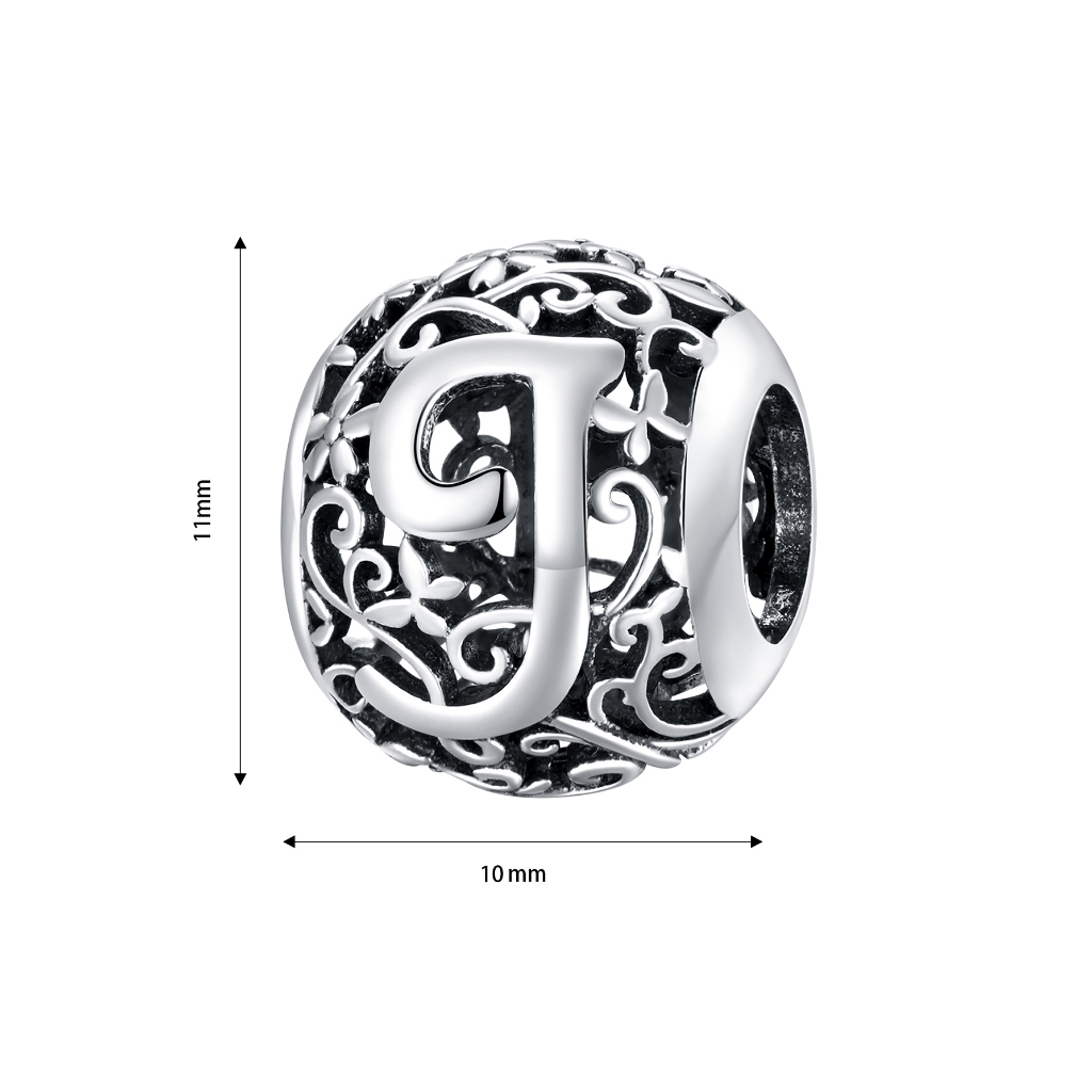 Hạt charm BAMOER SCC1444 bạc 925 kiểu 26 chữ trang trí thủ công DIY