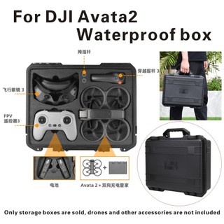 Dành Cho AVATA 2 Hộp Chống Thấm Nước Cho DJI Kính 3 / DJI RC Motion3 / Integra Pin Điều Khiển Người Quản Gia Nhà Túi Xách Cho DJI AVATA2 Drone