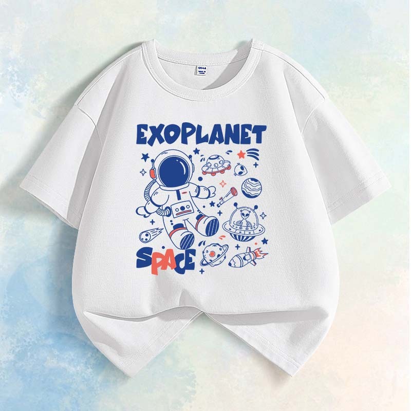 [110cm-160cm] W.G.Q  Áo thun bé trai / bé gái , vải Cotton nguyên chất mềm mại thoải mái
