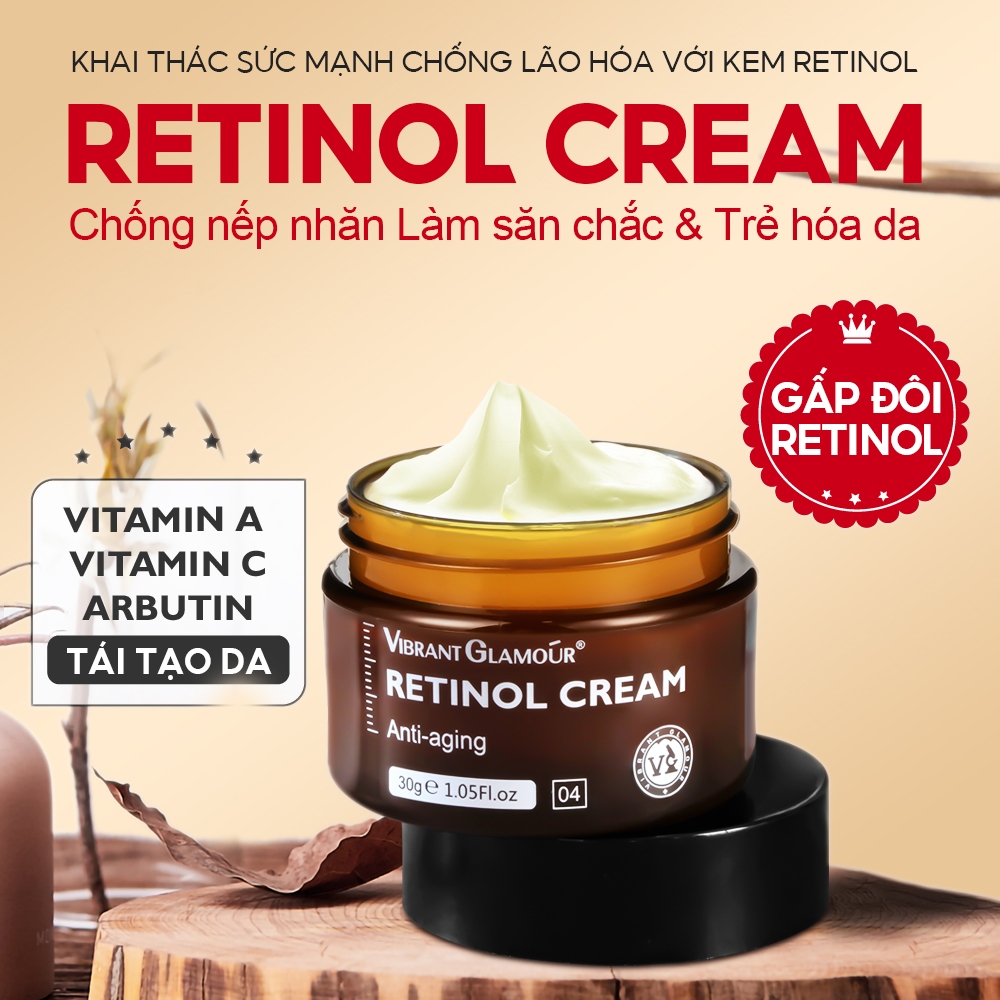 Ảnh Kem Dưỡng Gấp Đôi Retinol VIBRANT GLAMOUR Chống lão hóa  Giảm nếp nhăn Làm sáng vết thâm Săn chắc da 30g 1