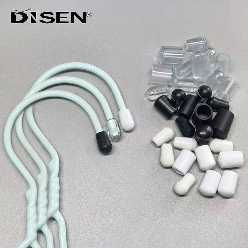 Đen / Trắng Cao Su Đầu Tròn Nắp Bao Quần Áo Móc Treo Vỏ Cao Su Mềm Dây Cáp PVC Chống Thấm Nước Cực Thép Ống Đầu Ống Nắp Nắp Bảo Vệ Chủ Đề Dia 2.5mm-12mm