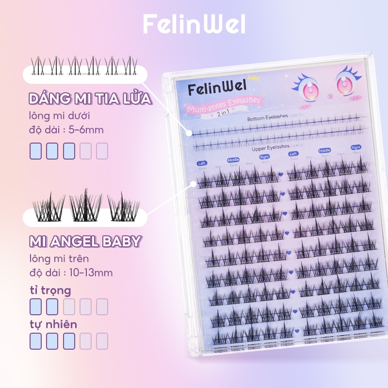 FelinWel - Bộ Mi Cụm Đa Dạng Kiểu, Phù Hợp Cho Cả Mắt Trên Và Dưới - Tái Sử Dụng & Bao Gồm Đầy Đủ Dụng Cụ