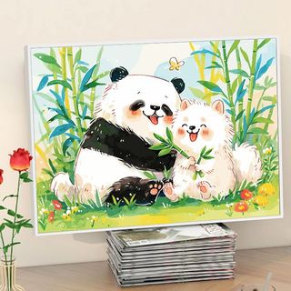 MOZI✨30 * 40cm / 40 * 50cm chú gấu trúc dễ thương tranh tô màu theo số tranh số hóa tranh sơn dầu số hoá Gấu Trúc Dễ Thương Chó Kỹ Thuật Số Tranh Sơn Dầu Tự Làm Đầy Tranh Sơn Màu Tranh Vẽ Tay Tranh Sơn Dầu Tranh Trang Trí 2024 Phong Cách Mới