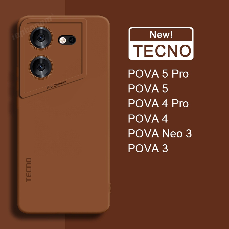 Ốp điện thoại silicon mềm màu TECNO POVA 6 5 Pro NEO 3 Vỏ bảo vệ ống kính máy ảnh