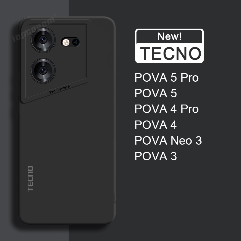 Ốp điện thoại silicon mềm màu TECNO POVA 6 5 Pro NEO 3 Vỏ bảo vệ ống kính máy ảnh