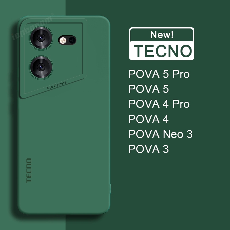 Ốp điện thoại silicon mềm màu TECNO POVA 6 5 Pro NEO 3 Vỏ bảo vệ ống kính máy ảnh