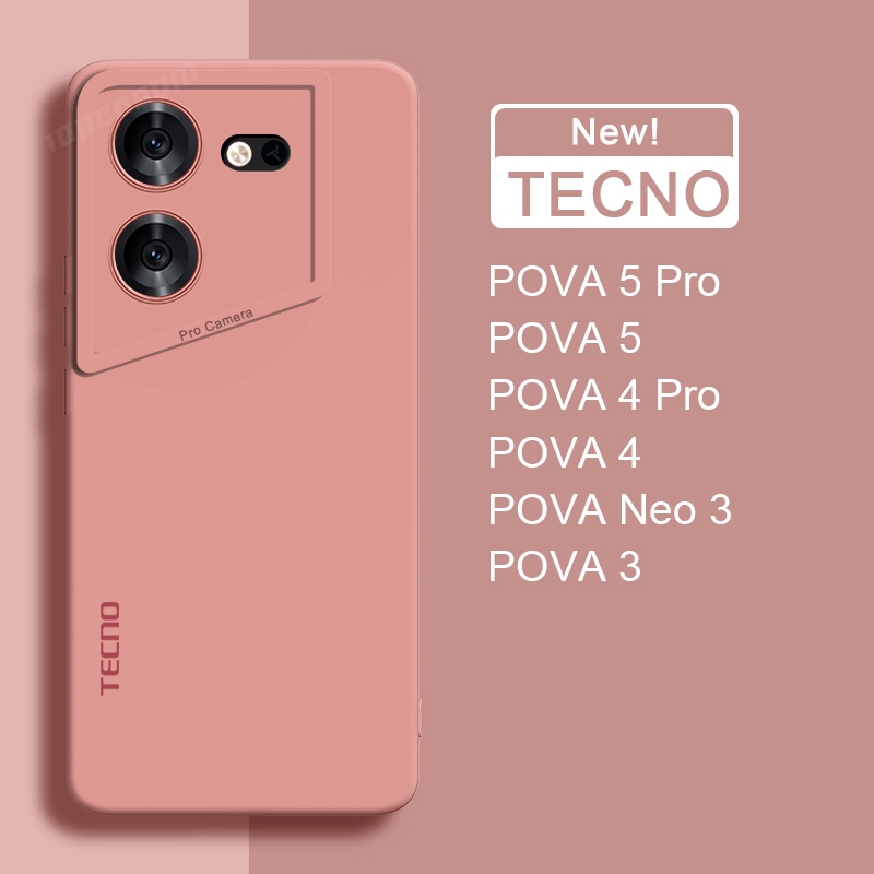 Ốp điện thoại silicon mềm màu TECNO POVA 6 5 Pro NEO 3 Vỏ bảo vệ ống kính máy ảnh