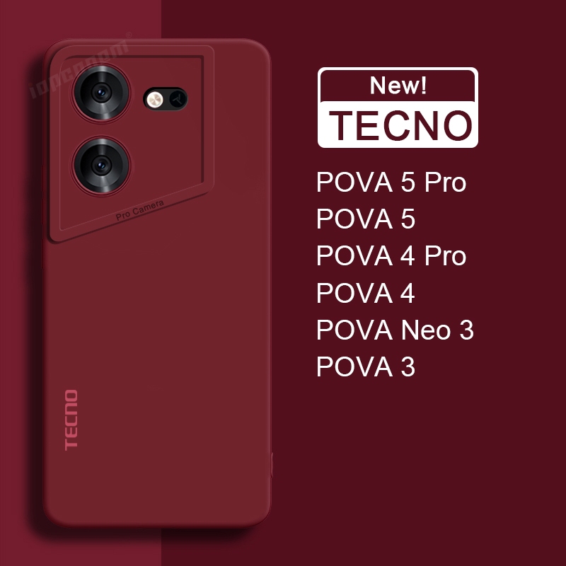 Ốp điện thoại silicon mềm màu TECNO POVA 6 5 Pro NEO 3 Vỏ bảo vệ ống kính máy ảnh