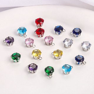 Thép không gỉ Màu Kim Cương Giả Zircon Kim Cương DIY Phụ Kiện Trang Sức Flash Mặt Dây Chuyền Kim Cương