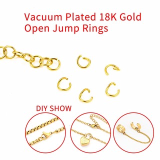 Nhẫn nhảy mở bằng thép không gỉ vàng 18K DIY Đồ trang sức Làm phụ kiện