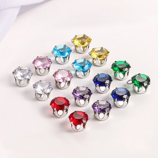 Thép không gỉ Màu Kim Cương Giả Zircon Kim Cương DIY Phụ Kiện Trang Sức Flash Mặt Dây Chuyền Kim Cương