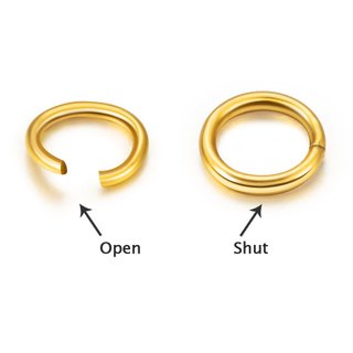 Nhẫn nhảy mở bằng thép không gỉ vàng 18K DIY Đồ trang sức Làm phụ kiện