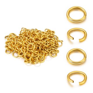 Nhẫn nhảy mở bằng thép không gỉ vàng 18K DIY Đồ trang sức Làm phụ kiện