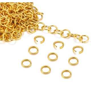 Nhẫn nhảy mở bằng thép không gỉ vàng 18K DIY Đồ trang sức Làm phụ kiện