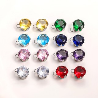 Thép không gỉ Màu Kim Cương Giả Zircon Kim Cương DIY Phụ Kiện Trang Sức Flash Mặt Dây Chuyền Kim Cương