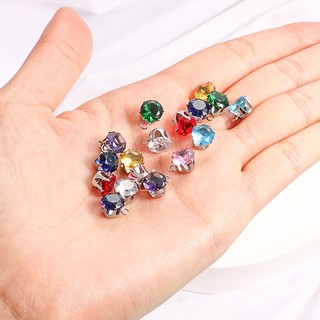 Thép không gỉ Màu Kim Cương Giả Zircon Kim Cương DIY Phụ Kiện Trang Sức Flash Mặt Dây Chuyền Kim Cương