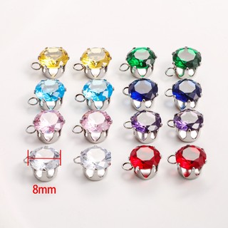 Thép không gỉ Màu Kim Cương Giả Zircon Kim Cương DIY Phụ Kiện Trang Sức Flash Mặt Dây Chuyền Kim Cương