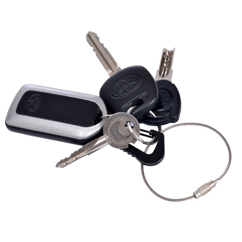 10 Chiếc Dây Dây Móc Chìa Khóa Dây Thép Không Gỉ Móc Khóa Carabiner Cáp Chìa Khóa Đi Bộ Đường Dài Ngoài Trời 110 / 150 / 200 / 250mm