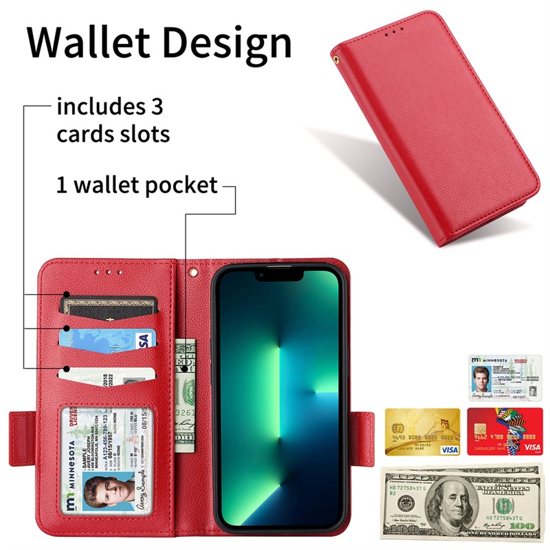 Bao Da Lật Ví Cho iPhone 15 14 Plus 13 12 Mini Pro Max Khe Cắm Thẻ Đứng Có Dây Buộc Tay Chống Sốc Vỏ Bảo Vệ