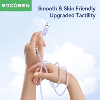 Cáp Rocoren USB Type C Fast Charing 3A Cáp silicon lỏng cho iPh15 Samsung Xiaomi Huawei