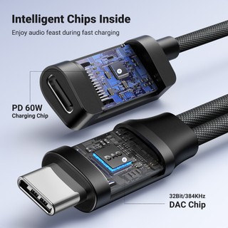 Bộ chuyển đổi Ugreen 2 trong 1 USB C sang Hifi Âm thanh 3,5 mm, sang Cáp sạc USB C PD 60W có vỏ từ tính cho iPhone 17