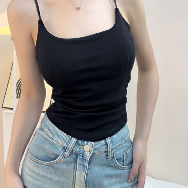 LOẠI ĐẸP- Áo hai dây màu trơn có mút đệm ngực dây quai điều chỉnh nhún sườn thời trang mùa hè quyến rũ 2138 LILIRIA - ảnh 2