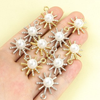 10 Chiếc Thời Trang Sáng Bóng Kim Cương Giả & Ngọc Trai Kẻ Sọc Hình Mặt Trời Quyến Rũ DIY Tinh Tế Sang Trọng Xương Xương Cổ Bông Tai Mặt Vòng cổ Bông Tuyết Thích Hợp Cho Nam Nữ Mặc Tiệc Hàng Ngày