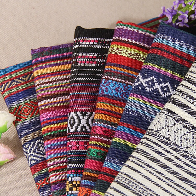Làn Sóng Dân Tộc In Vải Lanh Cotton Sofa Rèm Vải Khăn Trải Bàn Handmade Diy Vải May Gối Và Túi Chất Liệu 50 * 150cm TJ1389