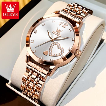 Đồng hồ Olevs Nữ Đồng hồ nữ chống nước tinh tế Đồng hồ nữ Dây thép Đồng hồ thạch anh 5189