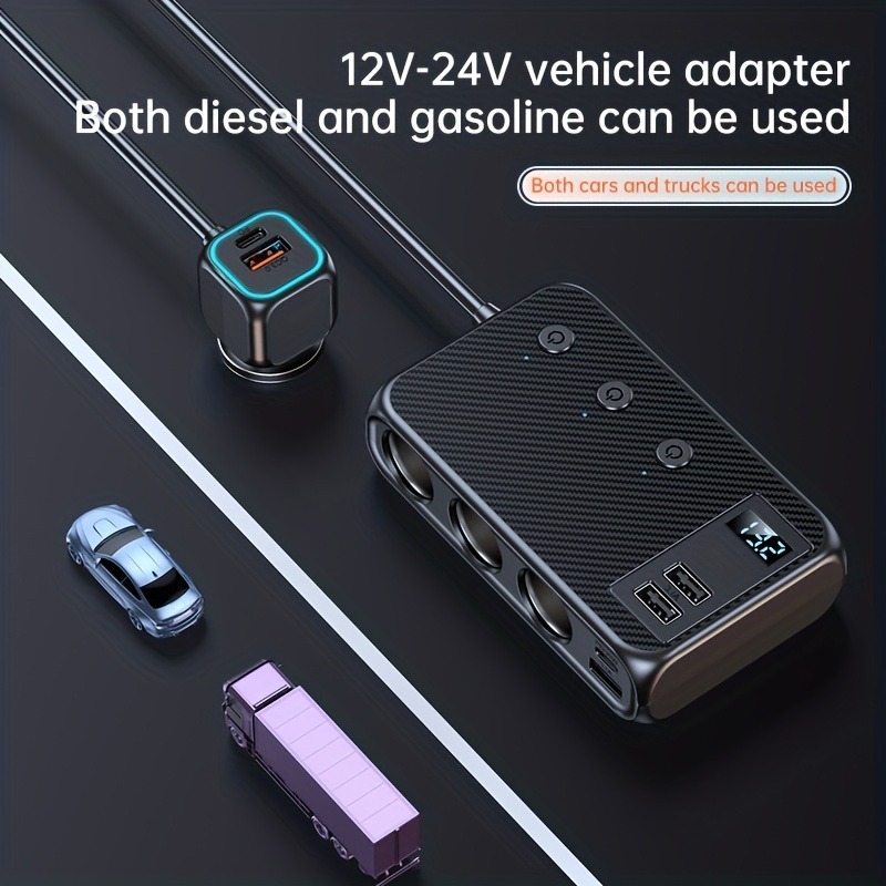 Bộ sạc ô tô 171W Sạc nhanh thông minh 6 USB 12-24V Bộ chuyển đổi nguồn ô tô đa chức năng Phụ kiện ô tô