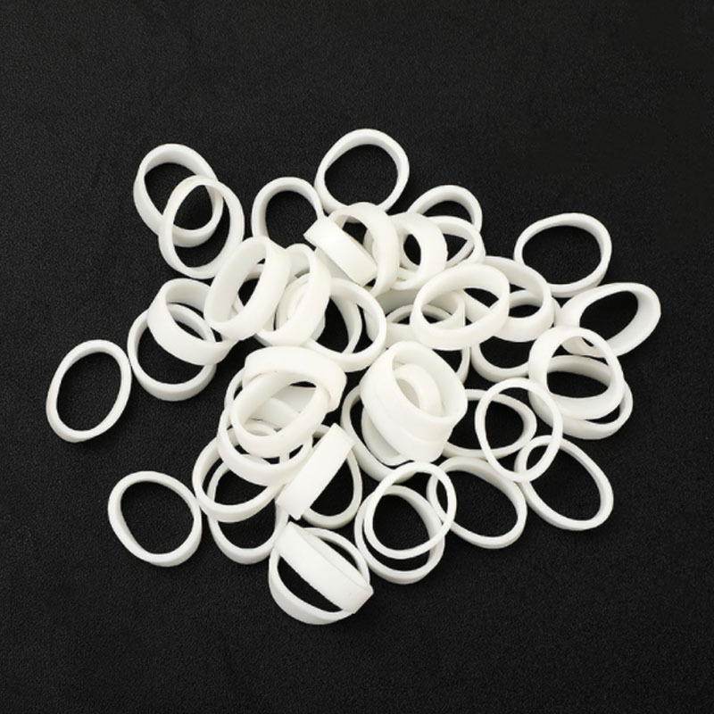 Bộ 50 Vòng Cao Su Trắng Cao Su Đàn Hồi Cao Cho Gói Đóng Gói Hoặc Văn Phòng Trường Học Tại Nhà Đường Kính Công Nghiệp 15 / 50 / 60mm