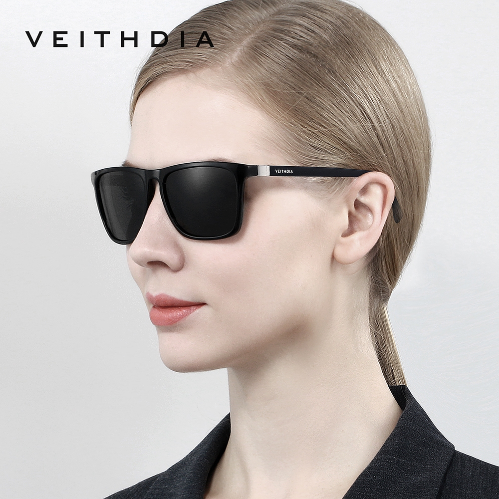 Ảnh Veithdia Nam Nữ Khung Vuông Thời Trang Phân Cực Chống Tia UV Kính Mát Lái Xe 7521 4