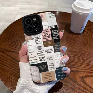 Ốp điện thoại da nhãn báo đơn giản cho iphone 15 Pro Max 14 Pro Max i14 Plus 13 Pro Max i13 13pro 11 Pro Max i11 7 Plus 8 Plus iX Xs Max 12 Pro Max Bảo vệ cove