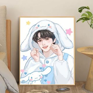 MOZI✨30 * 40cm / 40 * 50cm TNT Times Youth League ban nhạc nam diy tranh tô màu theo số tranh số hóa tranh sơn dầu số hoá sơn acrylic  Kỹ Thuật Số Tranh Sơn Dầu Sơn Màu Tranh Tay Tranh Làm Đầy Tranh Vẽ Tay Tranh Sơn Dầu Trang Trí