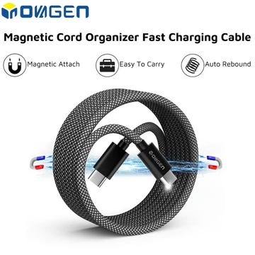 Cáp sạc từ tính hoàn toàn INOVAGEN Dây sạc nhanh 1m, 2m.Tangle Free Dễ dàng cuộn dây, Cáp sạc siêu nhanh lên đến 240W