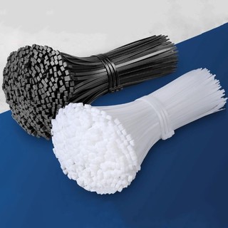 100 Chiếc Thắt Lưng Trắng Đen Dây Cáp Zip Dây Tự Khóa Cáp Nylon