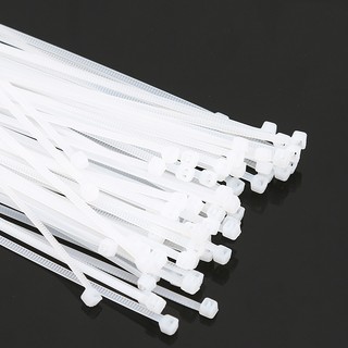 100 Chiếc Thắt Lưng Trắng Đen Dây Cáp Zip Dây Tự Khóa Cáp Nylon