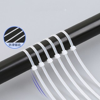 100 Chiếc Thắt Lưng Trắng Đen Dây Cáp Zip Dây Tự Khóa Cáp Nylon