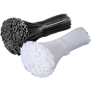 100 Chiếc Thắt Lưng Trắng Đen Dây Cáp Zip Dây Tự Khóa Cáp Nylon