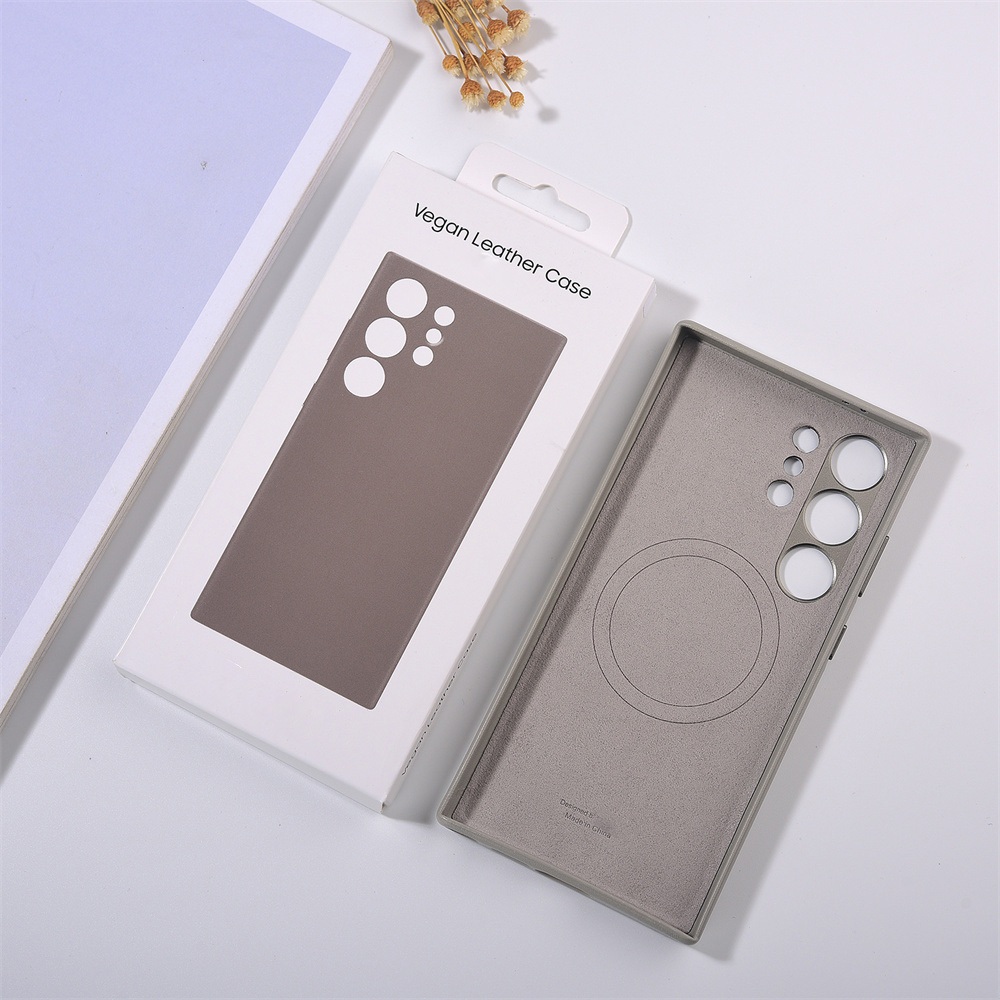 Sang Trọng Vegan Da Từ Tính Dành Cho Samsung Galaxy S24 Ultra S24Ultra 5G Chất Lượng Cao Kinh Doanh Chống Sốc Ốp điện thoại Có Hộp