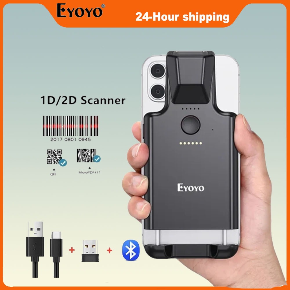 Eyoyo 2D Kẹp Lưng Máy Quét Mã Vạch Bluetooth Hoạt Động Với Điện Thoại ...