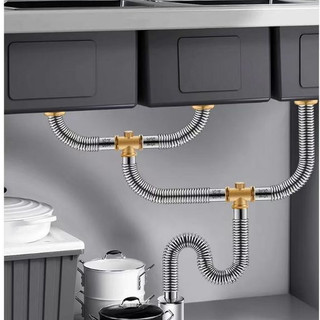 Thiết bị thoát nước ba mực Nhà bếp Bồn rửa rau củ Phụ kiện đường ống cống Bộ ống thoát nước ba lỗ thương mại, Ống thoát nước nhà bếp, Bồn rửa rau ba mực Se