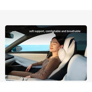 Mới Xiaomi Mijia Car Comfort Headrest N627 Lõi bông sinh học đàn hồi cao Hỗ trợ mềm mại Da hươu thoải mái và thoáng khí