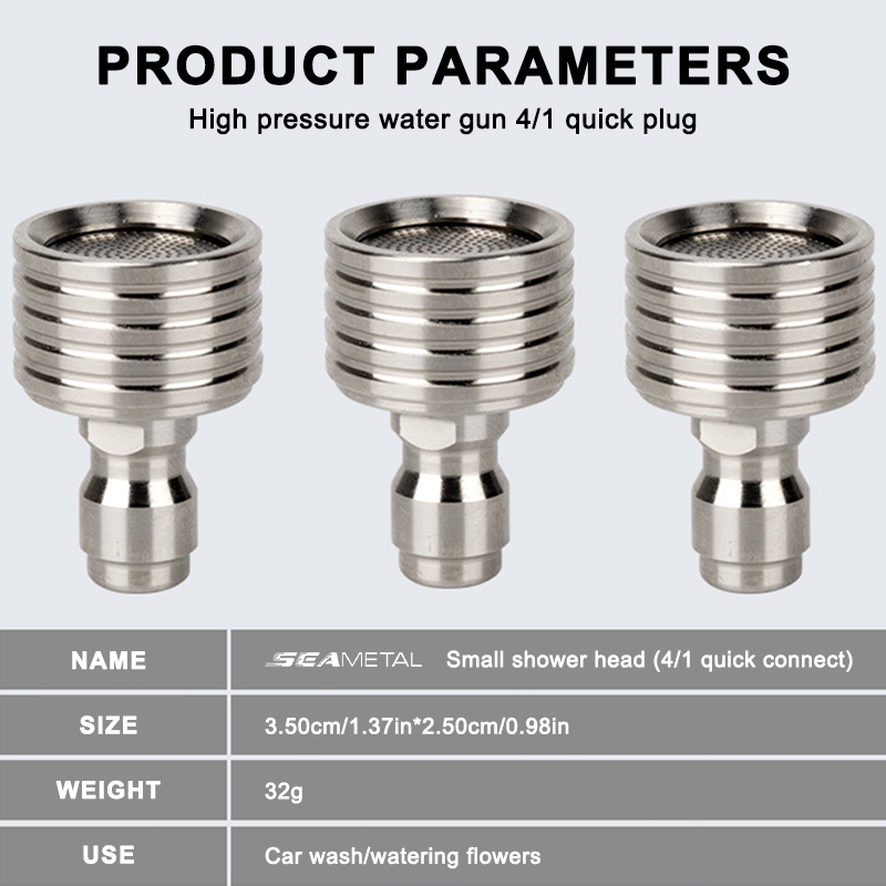 Đầu béc rửa xe các SEAMETAL Vòi xịt tăng áp rửa xe cực mạnh 1 / 4 Kết nối nhanh Xe rửa Dụng cụ làm vườn