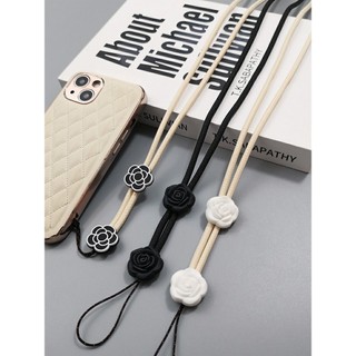 Dây Điện Thoại Di Động Có Thể Điều Chỉnh Treo Cổ Dây Dài Đôi Hoạt Hình Hoa Hồng Camellia Thích Hợp Vỏ Điện Thoại Di Động Móc Khóa Đĩa U Tai Nghe