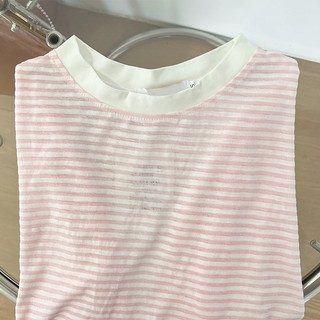 Phong cách hàn quốc nữ dài tay sọc rộng cổ tròn oversize áo sơ mi giản dị áo baju wanita mặc bên trong áo thun áo có sẵn hàng mới
