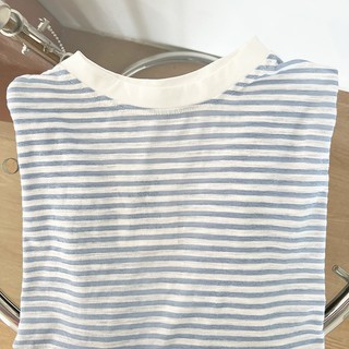 Phong cách hàn quốc nữ dài tay sọc rộng cổ tròn oversize áo sơ mi giản dị áo baju wanita mặc bên trong áo thun áo có sẵn hàng mới