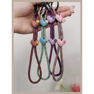 Dây Điện Thoại Di Động Có Thể Điều Chỉnh Cổ Tay Dây Ngắn Hoạt Hình Đôi Họa Tiết Màu Tình Yêu Dây Đeo Tay Thích Hợp Cho Vỏ Điện Thoại Di Động Móc Khóa Đĩa U Tai Nghe